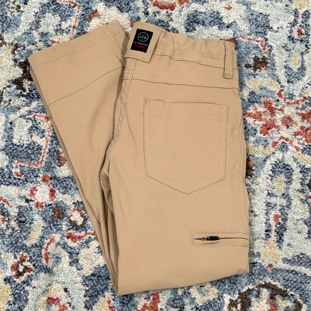 Wrangler ATG Utility Pants Boys 6 Khaki Stretch Hiking Outdoor EUC